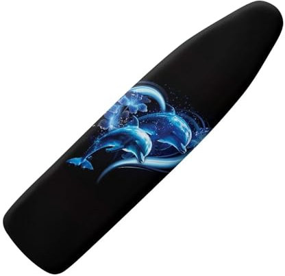 Belidome Dolphin Print Ironing Board Covers with Super Tight, Replacement Iron Board Cover S-2XL