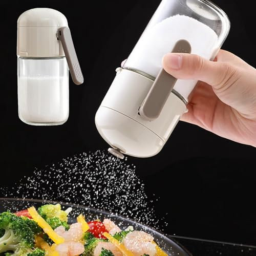 Liuer Zuckerstreuer, Zuckerdosierer,Zuckerspender 200ml,Glasspender,Zuckerdose,Drucktyp,Gewürzdose Gewürzbehälter Salzbehälter für Küche Café