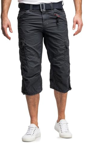 Timezone Herren 3/4 Cargo Shorts 24-10006 MilesTZ mit Gürtel und Seitentaschen Blue minimal W32