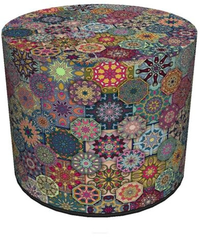 Bertoni Hocker Sitzhocker Pouf für Balkon & Garten Puff Codura Wetterfest 40 x 40 cm Garten Sitzsack Outdoor & Indoor Runder Sitzpouf mit abnehmbarem Bezug Waschbar Valencia