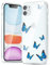 Svanove for iPhone 11 Case Flower, Girly Cute Clear Floral Aesthetic Design, Slim Thin Transparent Hard Shell Plastic Phone Case for Women Girls, Trendy Elegant Pattern, Blue Butterfly