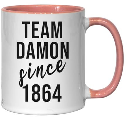 Team Damon Since 1864 Ceramic Tea Coffee Mug Pink