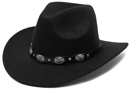 Rdr2 Fanartikel-Kleidung, modisch, Fedora, Fedora, Herren, breit, für Damen, Kleid, Mütze, Baseballmütze, Leder, Patch-Hut, Westernhut, Schwarz , M