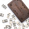 Lingle Dominoes Set - Double 6 Dominoes Classic Board Games for Adults, 28 Pieces Domino with Wood Case