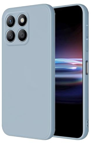 HONLEN Hülle für Honor X8c Schutzhülle Case, (6.7 Inches) Liquid TPU Silicone Handyhülle mit Fallschutz Silikon Cover Rauchblau