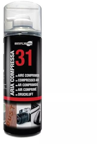 SIMPLETEK - Spraydose Druckluftspray 400 ml Reinigung Computer Auto mit Strohhalm