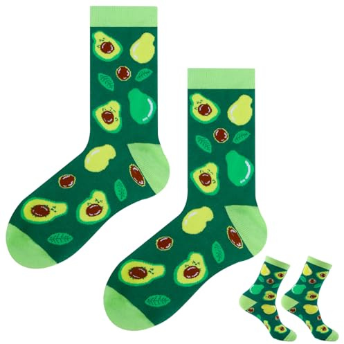 Belillpipi Lustige Socekn 36-45 Verschiedene Muster Feuerwehr Polizist Programmierer Avocado Fussball Nektar, Lustige Geschenke für Unisex Damen Herren, Bunte Baumwolle Happy Socks für Männer Frauen
