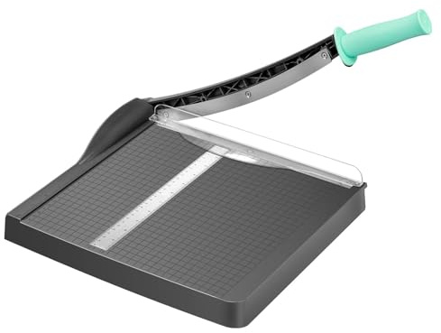 Hebelschneider Papierschneider Manuell Schneidemaschine mit Sicherheitsschutz und Klingenverriegelung, A4 Papierschneidemaschine für Foto, Papier, Pappe, Papier Cutter Kapazität 16 Blatt, Grau