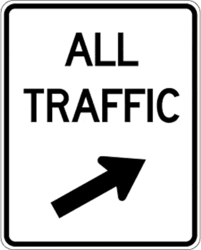 XingFox Segnaletica stradale All Traffic Right, cartello in metallo, avviso di pericolo, avvertenza, attenzione, per esterni e interni, 12x16 pollici