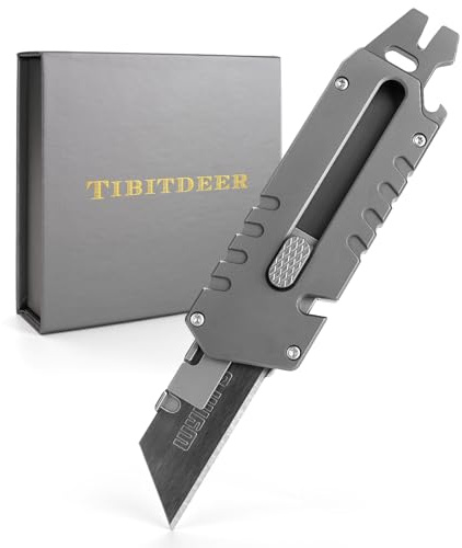 Tibitdeer Titan Taschenmesser Outdoormesser aus Titanium, Scharfes Outdoor Messer Taschenmesser für Camping,Wandern für Männer