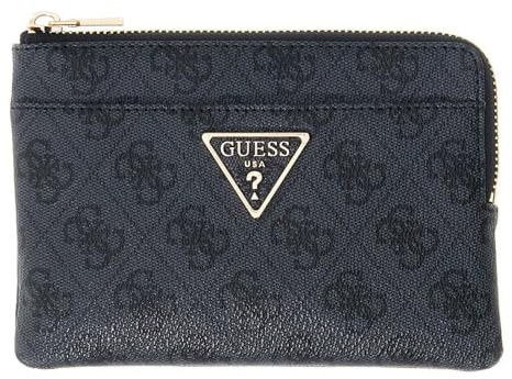GUESS Kartenetui Schlüsselmäppchen Laurel II SLG Key Ring Pouch Coal Logo dunkelgrau