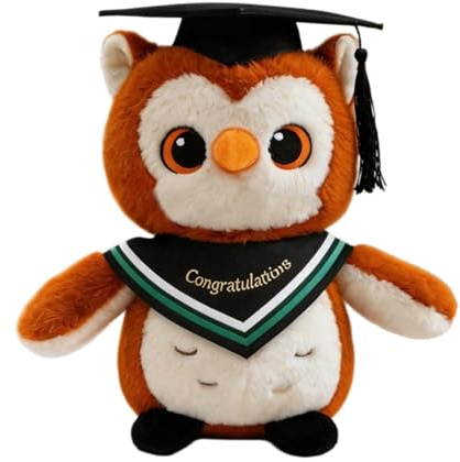 Generisch Eule Plüschtier Graduation Gift, Stofftier Eule Puppe Mit Doktorhut Schal Kuscheltier Weiches Plüsch Vogel Spielzeug Geschenk Zum