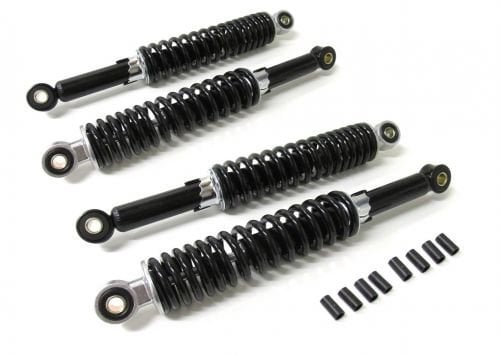 4x Stoßdämpfer Schwarz Tieferlegung Set 260mm & 280mm – Verstellbar passend für Simson Schwalbe KR51, KR51/1, KR51/2, Sperber, Habicht, Duo | Hydraulisch gefederte Stoßdämpfer