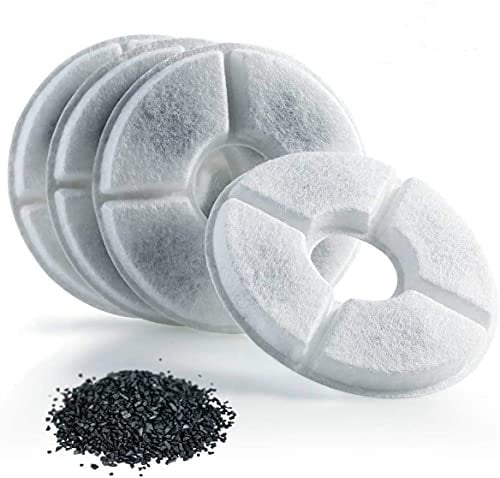 Lot de 4 filtres de rechange compatible avec pour animal domestique Fleur Fontaine pour chiens et chats 1.6L, filtres à charbon actif Gardant l'eau clair et Savoureux