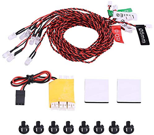 Drfeify RC Blinkleuchte, Flugzeug 8 LED-Simulation Blinkleuchten Zubehör Playing Accessories für RC Hubschrauber Flugzeuge Musical Instrument Accessories