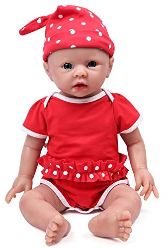 IVITA Ganzkörper Silikon Reborn Baby Puppe Neugeborenes echte Doll handgemachte Blaue Augen weiche Babypuppe Mädchen (WG1519-48cm-3791g-Mädchen)