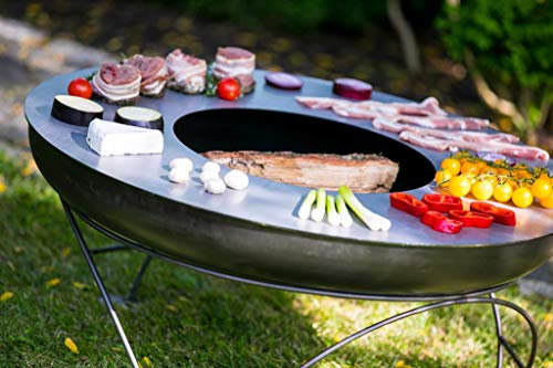 Hochwertiger Grillring - Grillplatte für Feuerschale in den Größen: 61 cm - 71 cm - 81 cm - 102 cm und Aufsetzer in den Größen: 59 cm - 69 cm und 79 cm in drei Ausführungen (Feuerschalen Ring 81 cm)