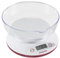 BEPER BP.802 Báscula Digital de Cocina, Bol Transparente Extraíble, Alimentos Sólidos y Líquidos, Sensor de Alta Precisión, Hasta 5 kg, Pantalla LCD, Unidades Gram y Libre, Blanco/Rojo