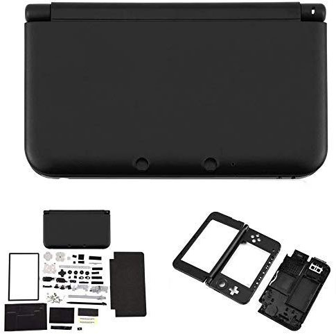1 set di ricambio custodia protettiva con pulsante per console 3DS XL (nero)