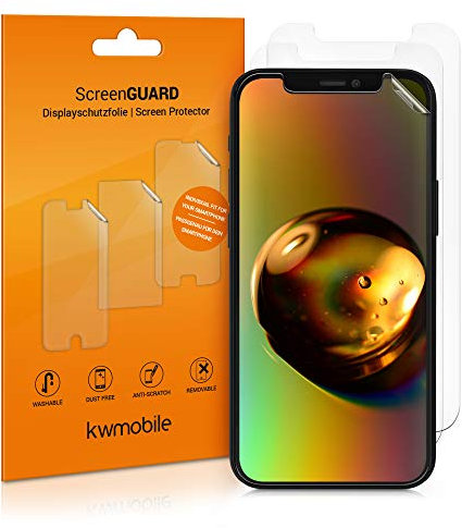 kwmobile 3X Displayschutzfolie kompatibel mit Apple iPhone 12 Mini Folie - klare Schutzfolien Set in transparent
