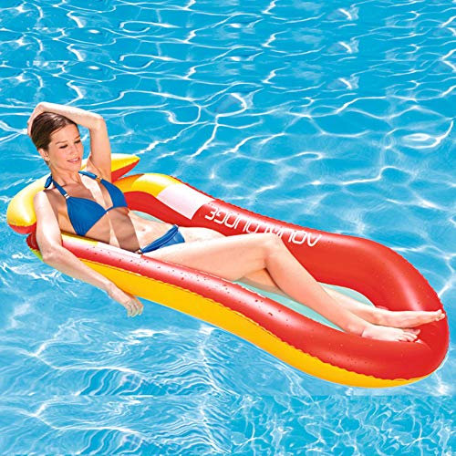 ARVALOLET Hamaca para piscina, colchón de aire, para piscina, hamaca para agua, respaldo hinchable de agua, rejilla plegable, tumbona flotante, línea flotante