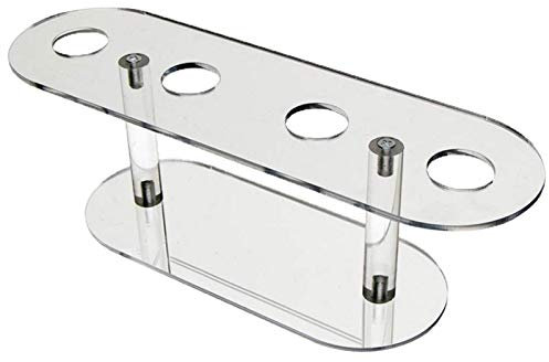 Faderr Acrylic Ice Cream Cone Holder - 4 Holes Display Stand for Cupcakes and Cakes - Transparent Food Stand