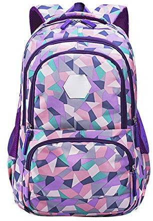Laptop Rucksack Schultasche Große Schultasche Junge Schultaschen Süße Schultaschen Unisex Canvas Rucksack High School Rucksack Schultaschen Damen Wasserdichte Schultasche Jungen 0785L Lila L