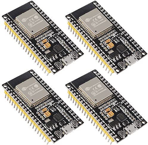 4 STÜCKE ESP-WROOM-32 ESP32 ESP-32S NodeMCU WiFi WLAN CP2102 ESP32-WROOM-32 IoT 2-in-1 2,4 GHz Dual-Mode WiFi + Bluetooth Dual Cores Mikrocontroller-Prozessor Kompatibel mit Arduino IDE