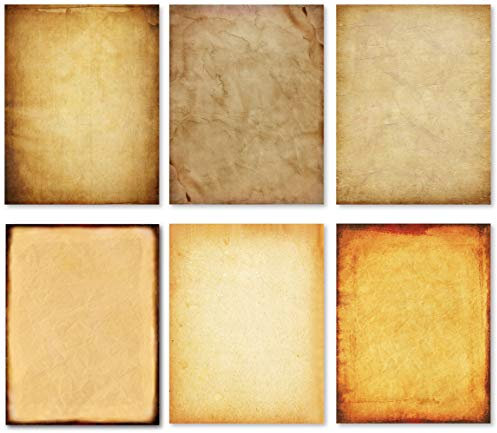 120 Pack Antique Stationery Paper - Old Fashion Aged Classic Vintage Assorted Design – Double-side Parchment Paper - Perfect for Certificate, Crafting, Invitations & other Art Projects - 8.5x11 Inches
