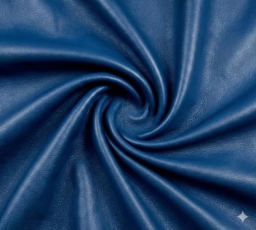 Blaues Nappa Premium Schaffell Echtes Leder Haut - Keine Löcher - 0,8 mm - Vollnarbiges Ganzes Lammfell zum Basteln (7-9 m²)