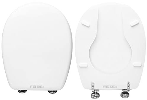 HYDRO HOME Tavoletta Wc Per Disabili Universale, Copriwater Universale Per Disabili In Legno Rivestito Con 2 mm Di Resina, Tavoletta Wc Con Cerniere Fissaggio Dal Basso MADE IN ITALY