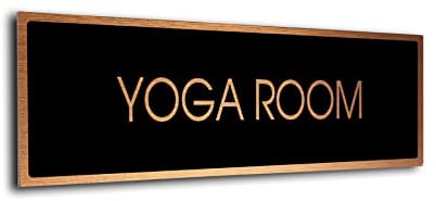 Türschild für Yoga-Zimmer, modernes gebürstetes Metall, Geschäftsschild, rostfrei und wartungsfrei – DMDBC-2210500-17,8 x 5,1 cm