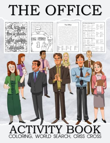 The O͎ffice Activity Book: 40+ High Quality Pages Of Word Search, Crossword Puzzles, Quotes And Coloring, White Elephant Gifts For Adults, Coloring Book For Women, Men | Birthday Christmas Gifts