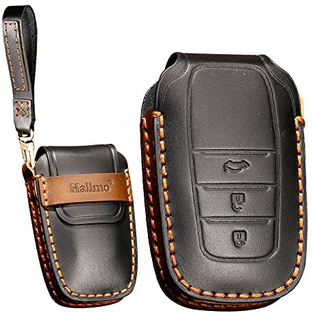 KUNIO Coque de Protection clé de Voiture pour Toyota CHR Camry RAV4 Yaris Prius Aygo Land Cruiser 200 Crown Étui de clé en Cuir 3 Boutons Noir
