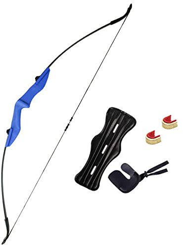 Bogenschießen Takedown Recurvebogen Set für Anfänger Teenager Erwachsene 20-40lbs Recurvebogen für Jugendliche und Zubehör Set Rechts und Linkshänder Langbogen Set (30lbs, Blau)