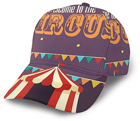 FJAUOQ Retro Zirkus Icons Baseball Cap Sommer Caps Vintage Dad Cap Unisex Snapback Trucker Hat, Siehe Abbildung, One size