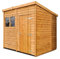 Sheds to Last - High Grade Premium Pent Roof Garden Wooden Shed (8ft x 6ft) - Single Door, 2 Windows Perfect For Outdoor Storage, Workshop Or A Garden Office. Includes 5 Litre Oak Wood Treatment
