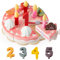 HERSITY Geburtstagstorte Holz Kinder Spielzeug Essen zum Schneiden, Kinderküche Zubehör Kuchen Teeservice Spielküche Geschenk für Mädchen Jungen ab 3 4 5 6