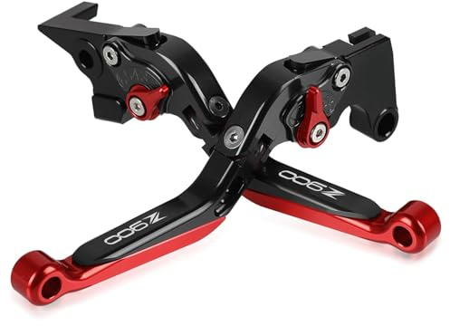 R QIANKONG Z900 Motorrad Brems- und Kupplungshebel Set faltbar ausziehbar | Kompatibel mit Z900 2017–2023 verstellbare Bremsen Kupplungshebel (rot)