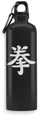 Gourde de boxe japonaise Kanji Arts Martiaux MMA Art Gravé Art Inoxydable Sport Étanche Grande Capacité