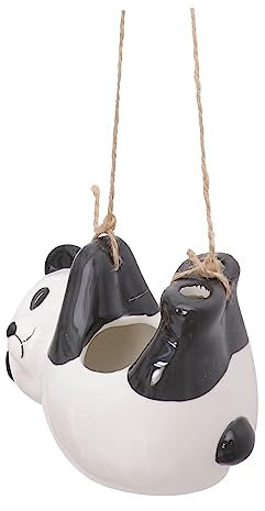 DIKACA Vase 1stk Panda Hängender Blumentopf Bonsai-behälter Panda-blumentopf Tierblumentopf Blumentopf Aus Keramik Keramiktopf Niedlich Hanfseil Schreibtischaufsatz