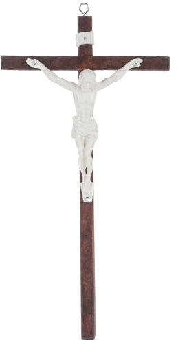Alipis Croce Cattolica Religiosa Crocifisso In Legno Da Appendere Alla Parete Croce Cristiana Da Parete In Legno Con Gesù Per Soggiorno Casa Decorazione Della Chiesa