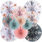 EASY JOY 11PCS Floral Garden Party Decorations Vintage Afternoon Tea Hanging Paper Fans Pastel Paper Flowers Fans for Spring Summer Birthday Baby Shower Wedding