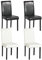 ZZINOKE Chaises de Salle à Manger Lot de 4,Chaise de Cuisine Rembourrée à Dossier Haut,Chaise de Salon en Simili Cuir,Pieds en Bois Massif,Restaurant,Salle de réunion, Bar, Blanc et Noir.