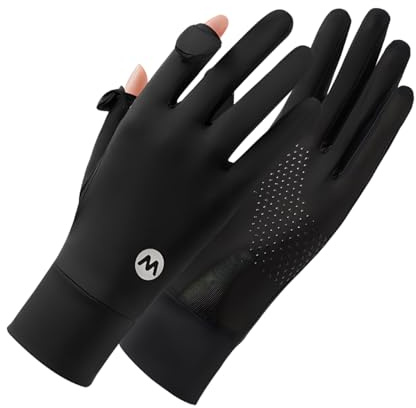 Gants de protection solaire en soie glacée - Protection UV - Antidérapants - Pour écran tactile - Pour cyclisme, équitation, golf, randonnée