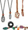 Bansusu 4 Pcs Crystal Necklace Holder Adjustable Crystal Stone Holder Necklace Soft Empty Stone Holder Handmade Weave Rope for DIY Stone Amulet Pendant Necklace Jewelry Making Accessories(2 Color)