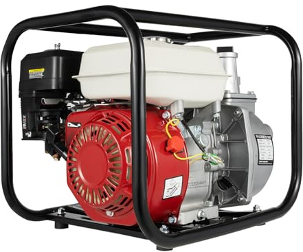 CLEADONG Professional Petrol Water Pump, 6.5 HP 4.8KW Portable Gasoline Water Pump witb 4-Stroke Engine Single-Cylinder, Ideal for Garden, Swimming Pool, Pond, Hot Tub