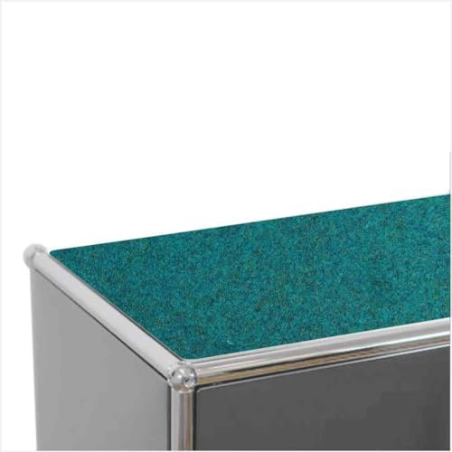 Eco Filzauflage geeignet für USM Haller Möbel inkl. Antirutschmatte (Petrol, 48,5 x 48,5cm)