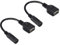 PATIKIL Cable de Alimentación Hembra DC 5.5x2.1mm a Hembra USB de 0.5 Pies 2 Piezas Adaptador de Cable de Alimentación Conector de Cable de Carga para Luces Ventiladores Negro