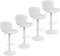 Youhauchair Barhocker 4er Set, Barhocker mit Lehne, Höhenverstellbar aus PU-Leder, wasserdicht und verschleißfest, Drehbarer Barstuhl, modern, Weiß